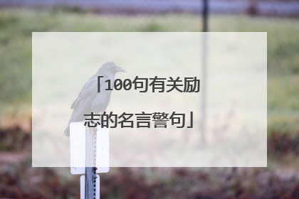 100句有关励志的名言警句