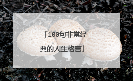 100句非常经典的人生格言