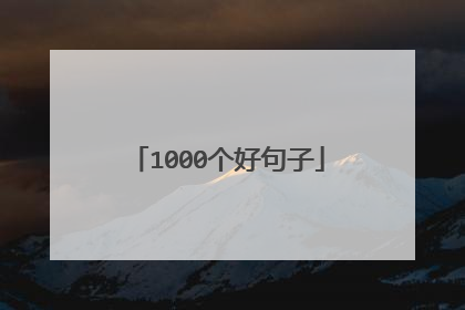 1000个好句子