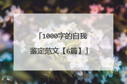 1000字的自我鉴定范文【6篇】