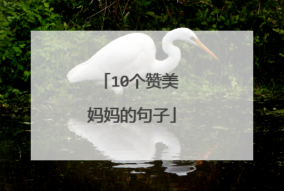 10个赞美妈妈的句子