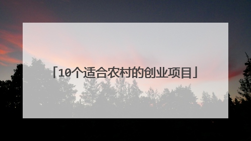 10个适合农村的创业项目