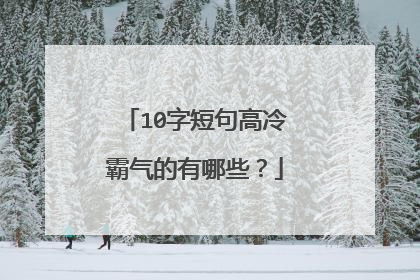 10字短句高冷霸气的有哪些？