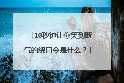 10秒钟让你笑到断气的绕口令是什么?