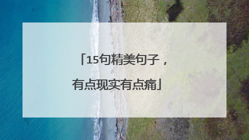 15句精美句子，有点现实有点痛
