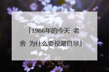 1966年的今天 老舍 为什么要投湖自尽