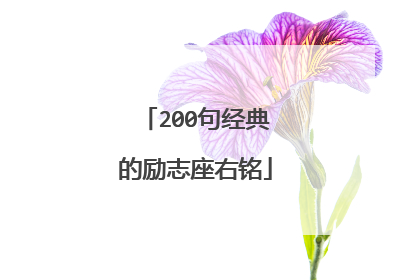 200句经典的励志座右铭
