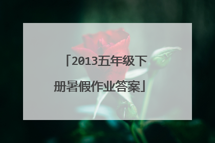 2013五年级下册暑假作业答案