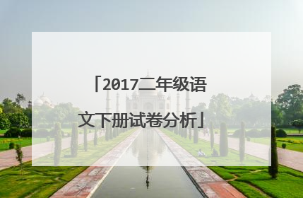 2017二年级语文下册试卷分析