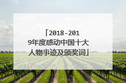 2018-2019年度感动中国十大人物事迹及颁奖词