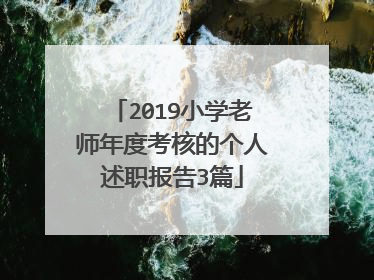 2019小学老师年度考核的个人述职报告3篇