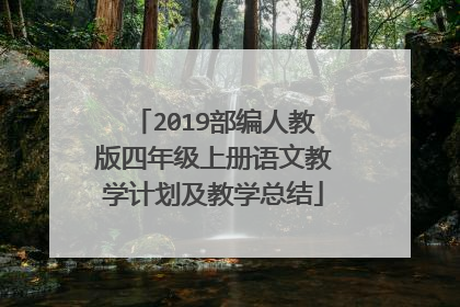 2019部编人教版四年级上册语文教学计划及教学总结
