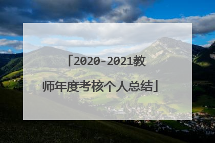 2020-2021教师年度考核个人总结