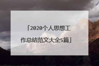 2020个人思想工作总结范文大全5篇