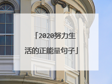 2020努力生活的正能量句子
