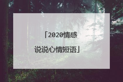 2020情感说说心情短语