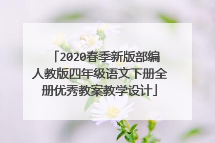 2020春季新版部编人教版四年级语文下册全册优秀教案教学设计