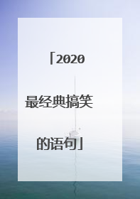 2020最经典搞笑的语句