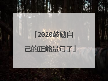 2020鼓励自己的正能量句子