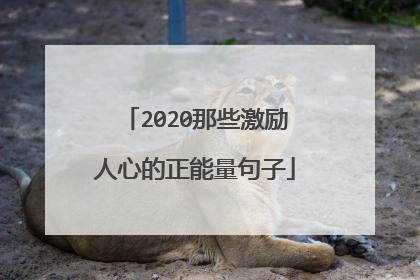2020那些激励人心的正能量句子