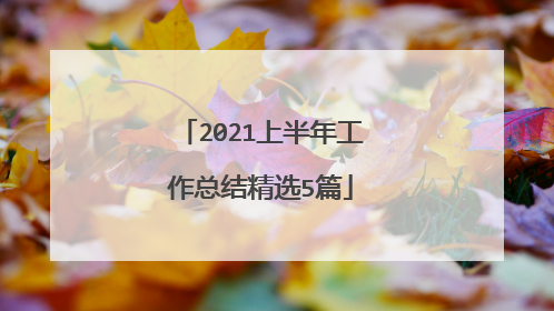 2021上半年工作总结精选5篇