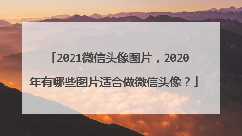 2021微信头像图片，2020年有哪些图片适合做微信头像？