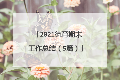2021德育期末工作总结(5篇)