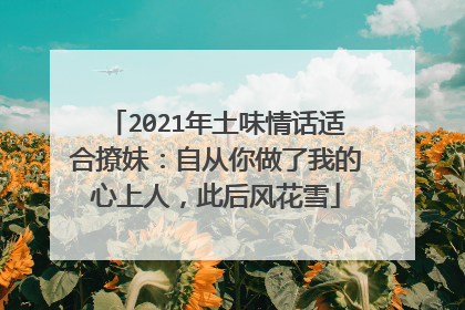 2021年土味情话适合撩妹：自从你做了我的心上人，此后风花雪