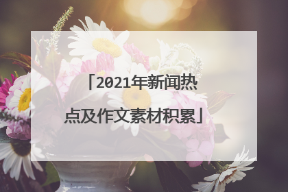 2021年新闻热点及作文素材积累