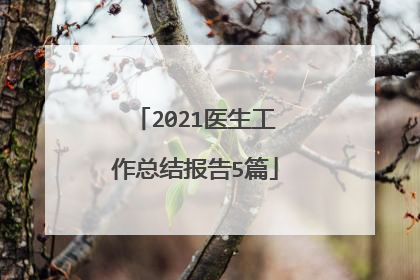 2021医生工作总结报告5篇