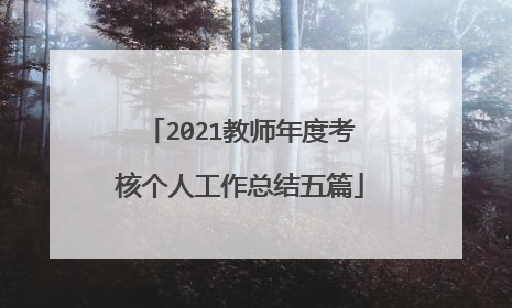 2021教师年度考核个人工作总结五篇