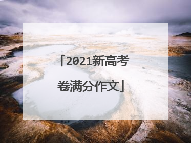 2021新高考Ⅰ卷满分作文