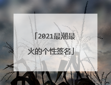 2021最潮最火的个性签名