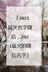 2021最火名字微信，2021最火的微信名字