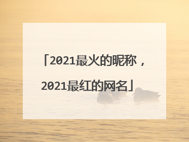 2021最火的昵称,2021最红的网名