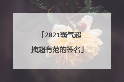 2021霸气超拽超有范的签名