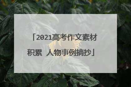 2021高考作文素材积累 人物事例摘抄