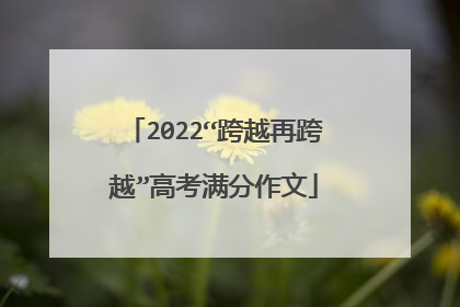 2022“跨越再跨越”高考满分作文