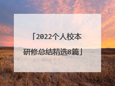 2022个人校本研修总结精选8篇