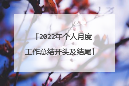 2022年个人月度工作总结开头及结尾