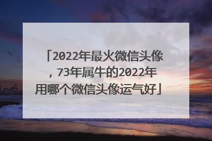 2022年最火微信头像,73年属牛的2022年用哪个微信头像运气好
