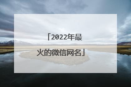 2022年最火的微信网名