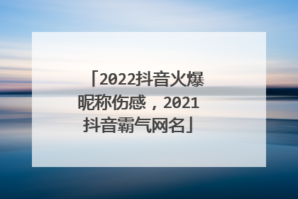2022抖音火爆昵称伤感，2021抖音霸气网名