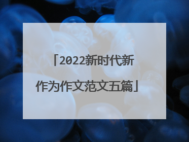 2022新时代新作为作文范文五篇