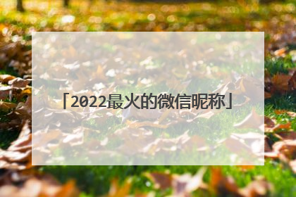 2022最火的微信昵称
