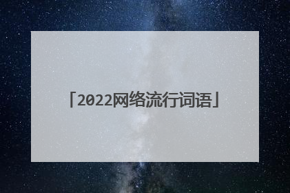 2022网络流行词语