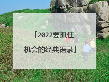 2022要抓住机会的经典语录