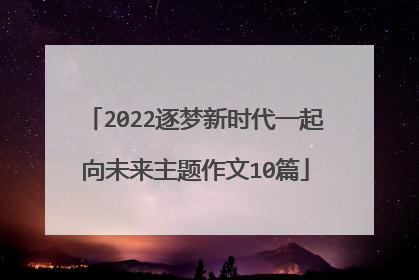 2022逐梦新时代一起向未来主题作文10篇