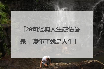 20句经典人生感悟语录，读懂了就是人生