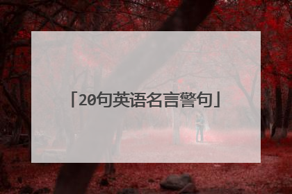20句英语名言警句